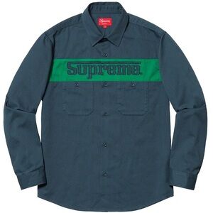 Supreme | Shirts | Supreme Logo Taping Work Shirt | Poshmark